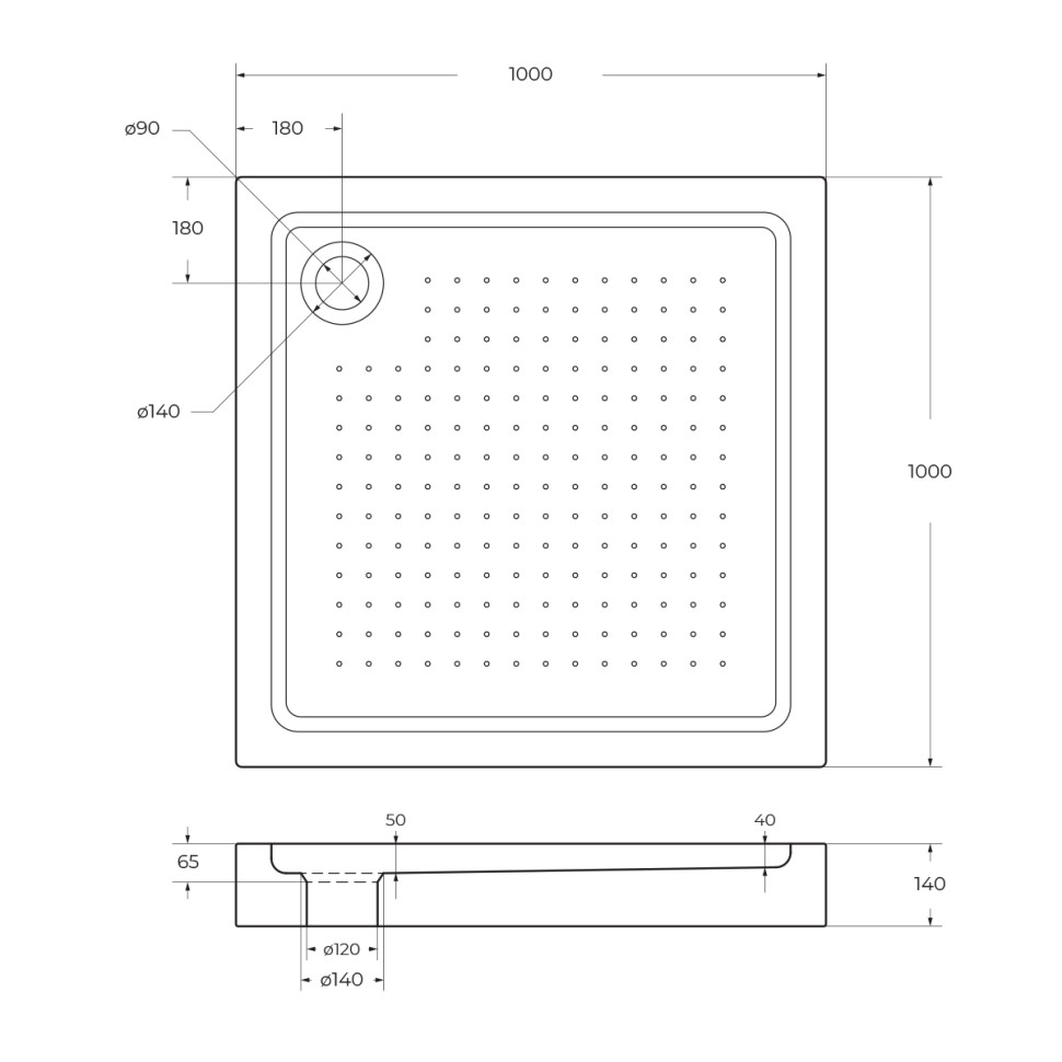 Акриловый поддон BelBagno TRAY-BB-A-100-15-W