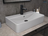 Раковина Gid Gm1344 52236 накладная серая матовая 61x35.5x14