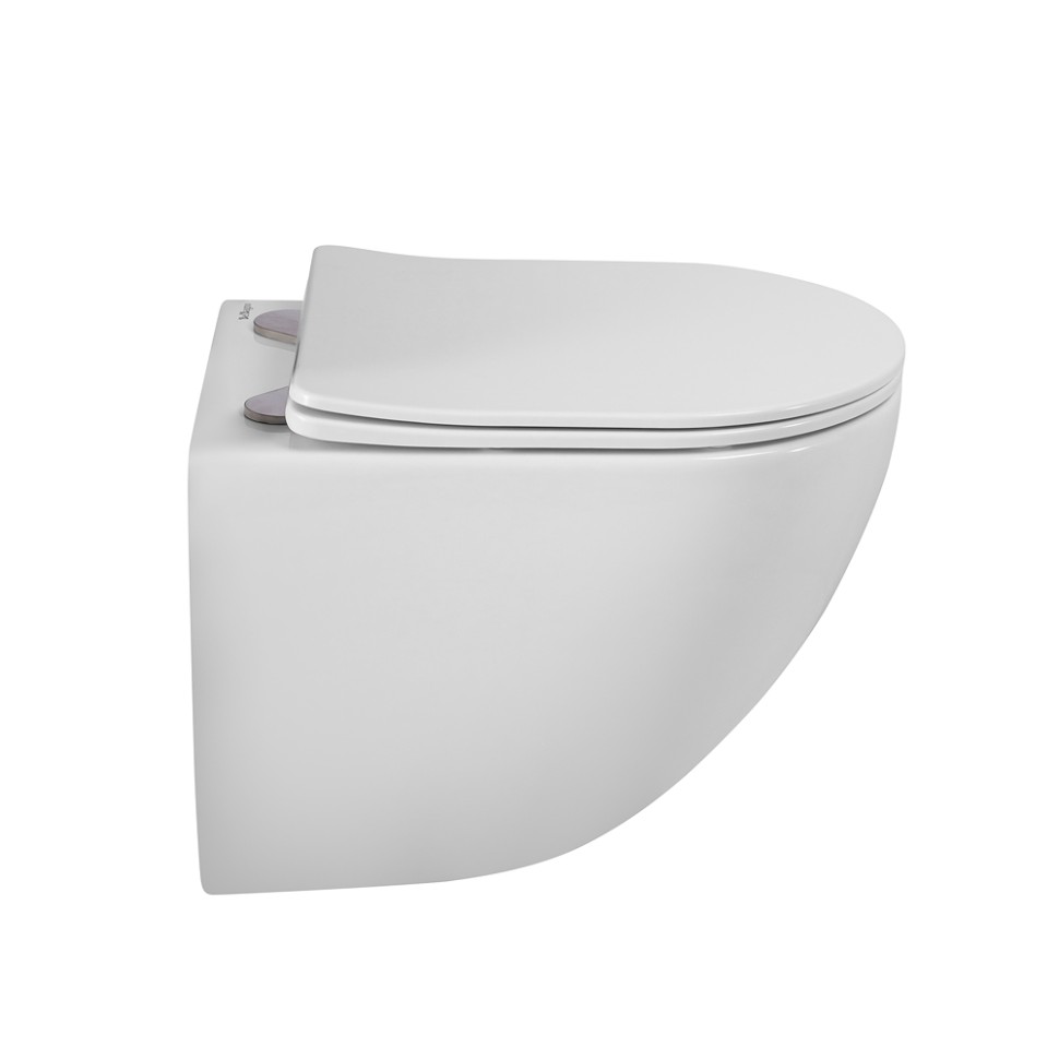 Унитаз подвесной безободковый с сиденьем и смывом TORNADO BelBagno AMANDA-TOR BB051CH-TOR-FC/SC