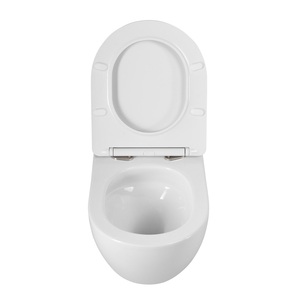Унитаз подвесной безободковый с сиденьем и смывом TORNADO BelBagno AMANDA-TOR BB051CH-TOR-FC/SC