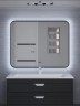 Зеркало для ванной с теплой подсветкой Uperwood Modul 60х80 см, прямоугольное, черное, сенсор/антизапотевание
