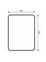 Зеркало для ванной с теплой подсветкой Uperwood Modul 60х80 см, прямоугольное, черное, сенсор/антизапотевание