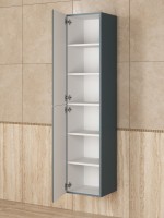 Шкаф-пенал для ванной Uperwood Foster NEW 36х30х160 см, серый графит