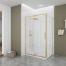 Душевой угол Veconi Ottimo P20SP G, 1100х1000х1900 золото брашинг, стекло прозрачное