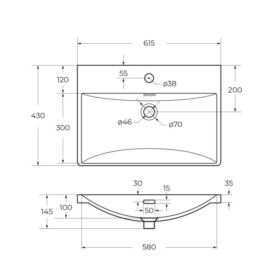 Керамическая раковина BelBagno BB-8076-3-60