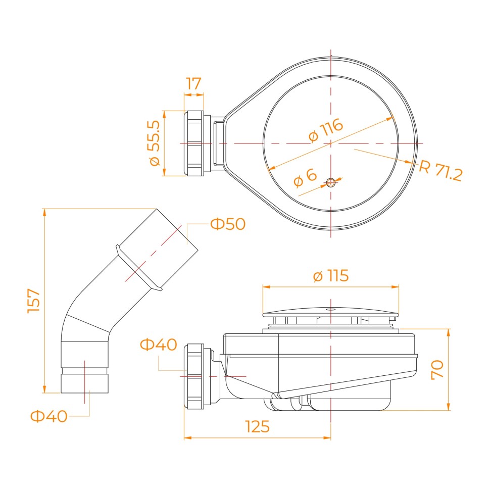 Сифон для поддонов RGW S-18 (44241800-01)  
