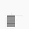 Тумба напольная STYLELINE "Даллас 120" (3 ящ.) Люкс Плюс серая с раковиной ESTETUS Даллас 1200*480 левый  