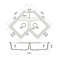 Кухонная мойка Omoikiri Sumi 83C-PL Tetogranit/платина