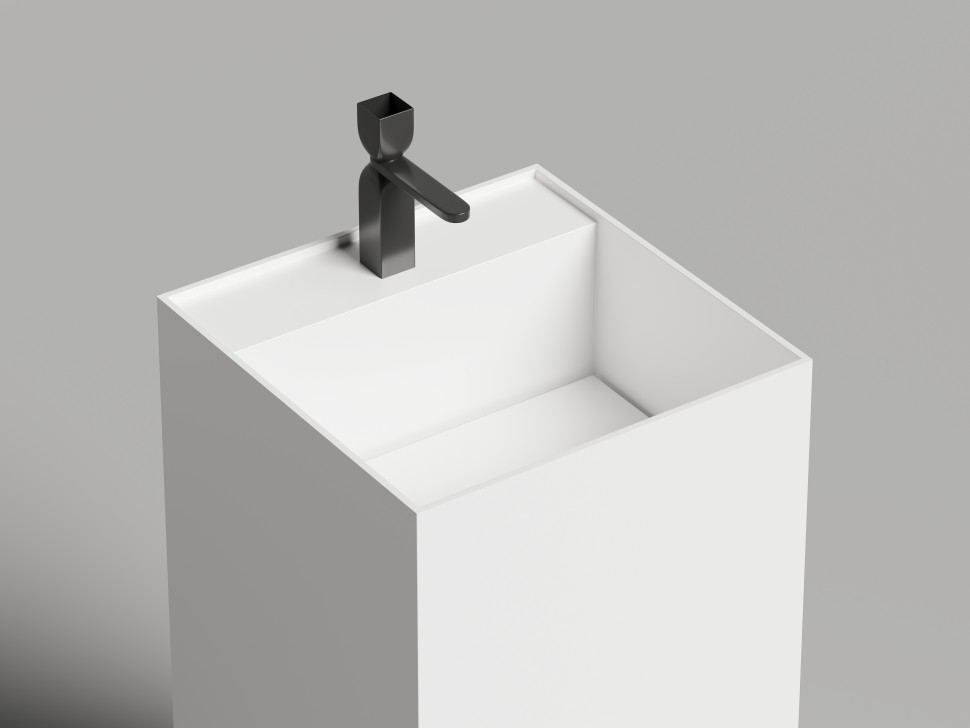 Раковина напольная ARMONIA SQUARE TOP 01  без отверстия под смеситель 450х450х900 S-Stone Матовое