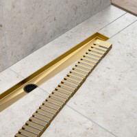 Душевой лоток TIMO Drain System 600 с вставкой "lines", Золото матовое