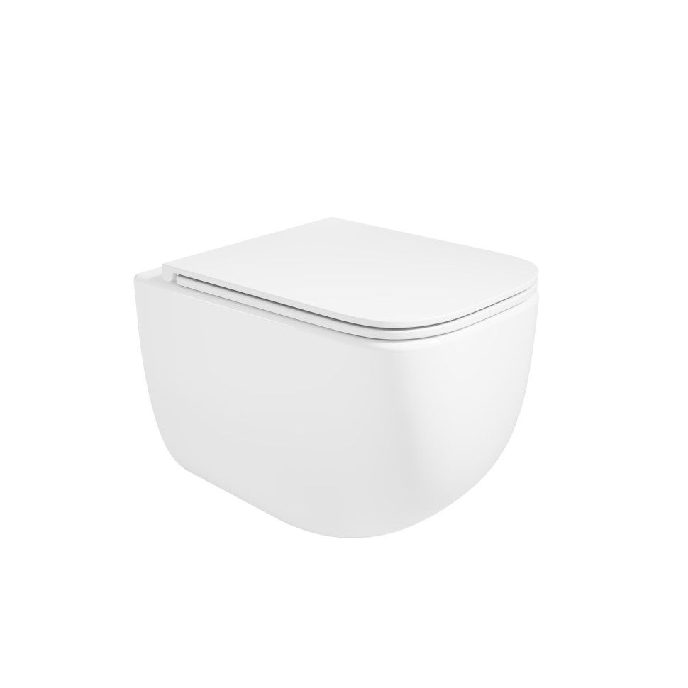 Унитаз подвесной Эра (Era) VT1-58TFS Торнадо, цвет белый, ультратонкое микролифт сиденье