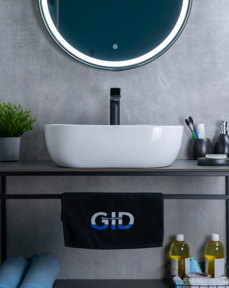 Раковина Gid D1302 51198 накладная белая 50x40x14