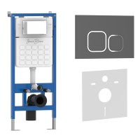 Комплект 2в1 IBERICA BLANCA инсталляция SILENCIO, кнопка смыва ESTI-Q серый матовый (IB001.837)