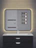 Зеркало для ванной с теплой подсветкой Uperwood Modul 65х80 см, прямоугольное, черное, сенсор/антизапотевание