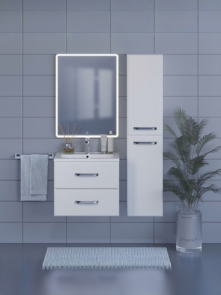 Зеркало для ванной с подсветкой Uperwood Foster 60х80 см, прямоугольное, сенсор/антизапотевание