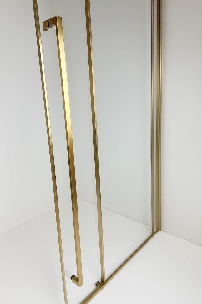 Timo Душевая дверь TDSS-130/17C-8L, раздвиж 1300*2000, проф мат золото, стекло проз 8 мм