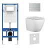 Комплект 3в1 IBERICA BLANCA инсталляция SILENCIO, унитаз BILBAO ALTO белый, кнопка смыва INOX-S хром матовый (IB001.BLA.231.1601)