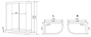Timo Lux T-7702 R душевая кабина 120*85*225