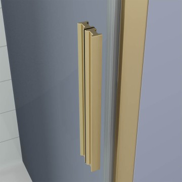 Душевая дверь Veconi Ottimo P20 G, 1100x1900, золото брашинг, стекло прозрачное