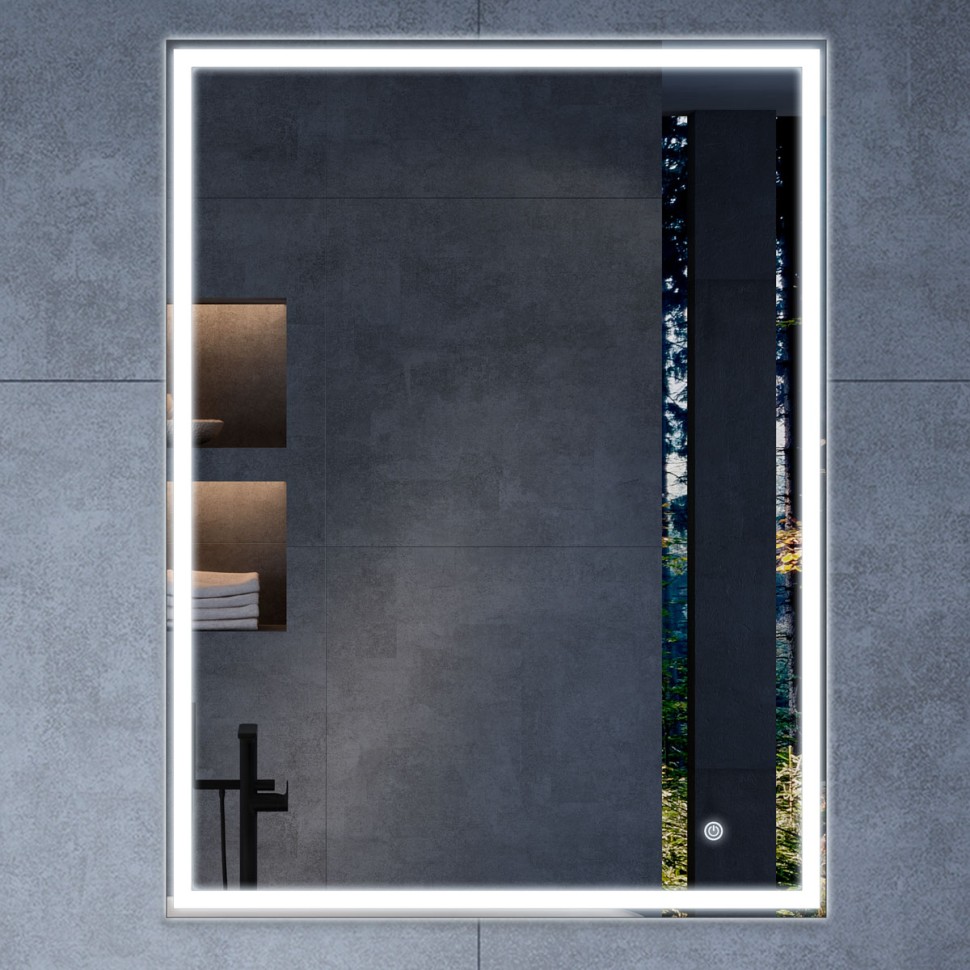 Зеркало LED VLM-3VN500 500х700 c сенсорным выключателем и диммером