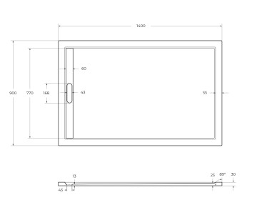 Поддон из искусственного мрамора CEZARES TRAY-AS-AH-140/90-30-W