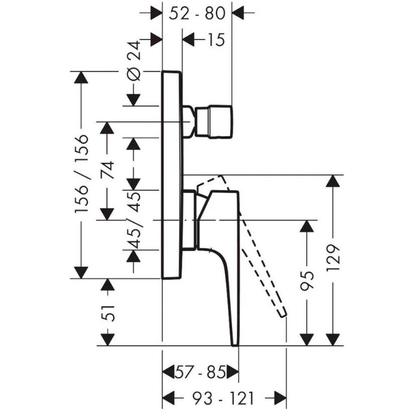 Смеситель для ванны Hansgrohe Metropol 32545700 белый матовый