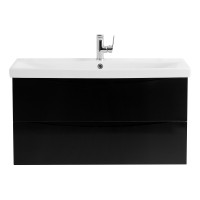 База под раковину подвесная BelBagno MARINO-CER-800-2C-SO-NL-P Nero Lucido