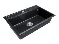 Мойка STEPIA 80, IT-GRANIT, PM117551-BLM, черный металлик, 750х510, Paulmark