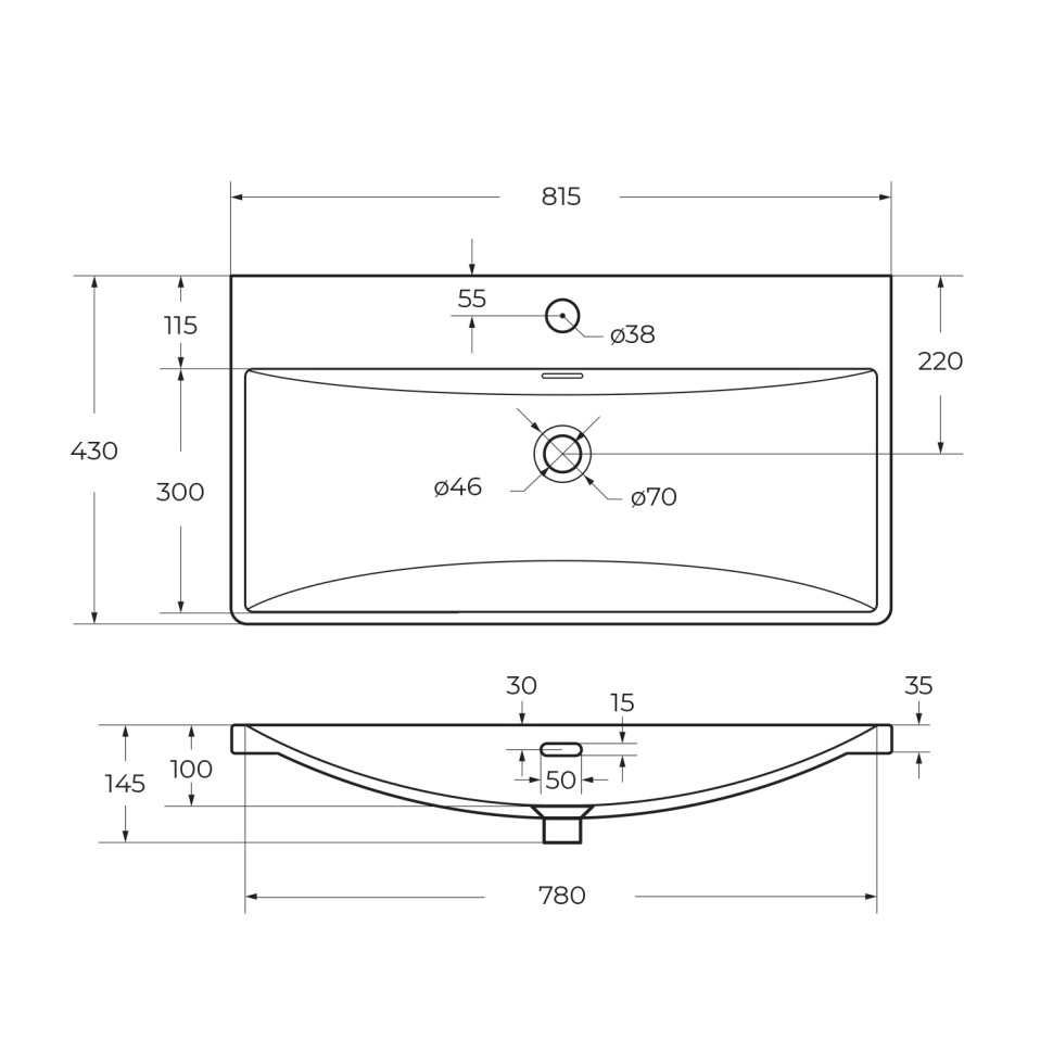 Керамическая раковина BelBagno BB-8076-3-80