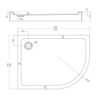 Душевой поддон Veconi Tezeo acrylic TZ-55LB, 1000x800x150, акрил, черный