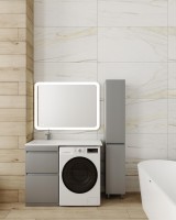 Тумба напольная STYLELINE "Даллас 110" Люкс Плюс серая с раковиной ESTETUS Даллас 1100*480 левый  