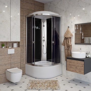 Душевая кабина Niagara Eco E80/40/TN (80х80х215) высокий поддон(40см),стекло тонированное,4 места