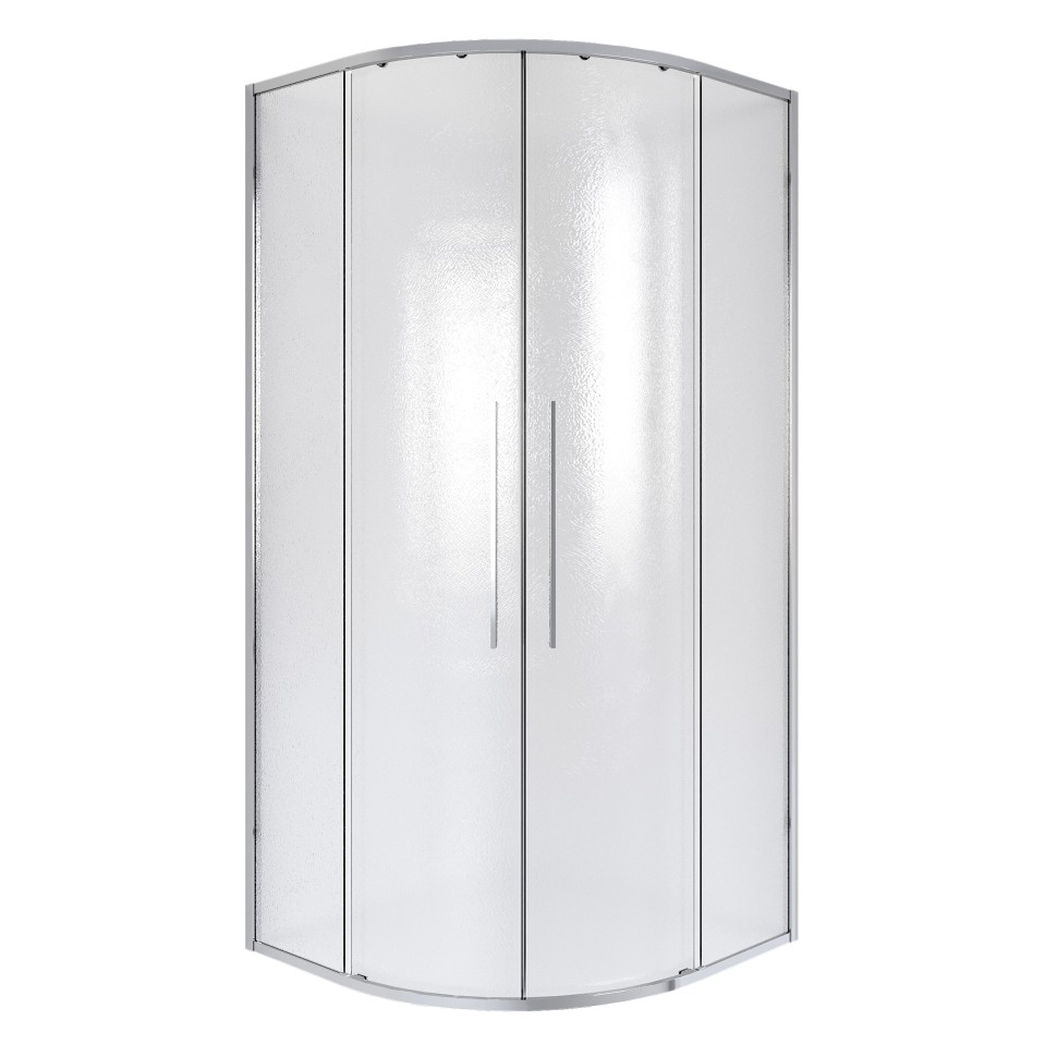 Душевое ограждение Niagara Nova NG-3626-34 (90х90х195) четверть круга, хром,двери раздвижные,стекло шиншилла,1 место