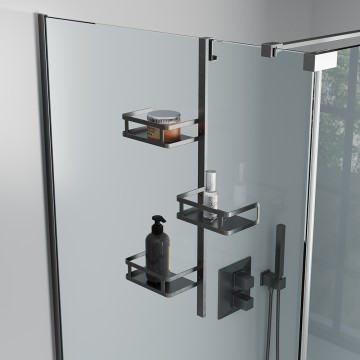 Полка для душевого ограждения Moderno, 650x120x324, графит брашинг