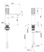 Смеситель для раковины Alto VBF-6AL1GM, вороненая сталь