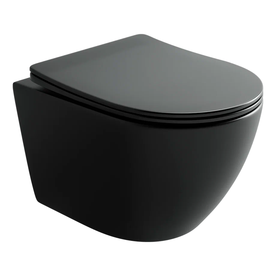 Подвесной унитаз CERAMICANOVA Uno смыв Торнадо 490x360x360 черный матовый