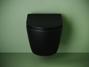 Подвесной унитаз CERAMICANOVA Uno смыв Торнадо 490x360x360 черный матовый