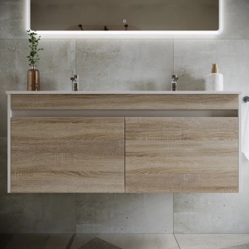 Тумба подвесная SANCOS Smart 1190х450х500, 4 ящика оснащенными доводчиками, дуб бардолино/белый , арт. SM120-2E