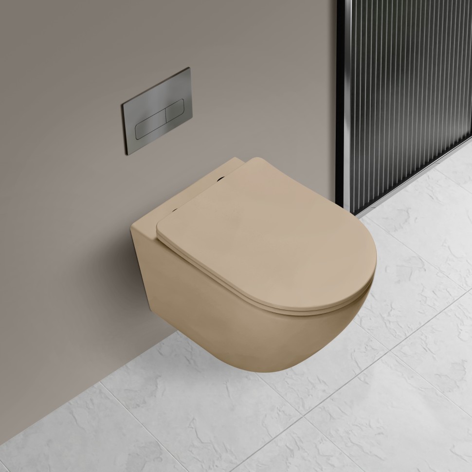 Унитаз подвесной Глобо (Globo) VT1-14TMC Торнадо, цвет капучино матовый, ультратонкое микролифт сиденье