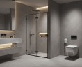 Душевая дверь в нишу 1200х2000 мм, стекло 8 мм, прозрачное, EasyClean, цвет профиля черный матовый