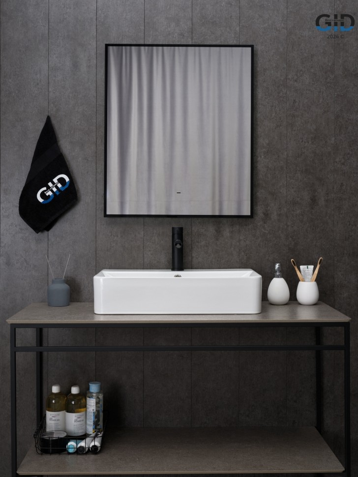 Раковина Gid N1344 51226 накладная белая 61x35.5x14