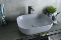 Раковина Gid Gm1302 53336 накладная серая матовая 50x40x14