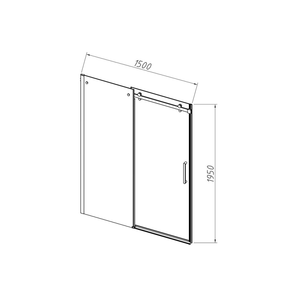 Душевая дверь Como-N VDS-4CN150CLB, 1500, черный, стекло прозрачное