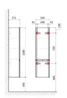 AQM9004BG &quot;S4&quot; Пенал подвесной, цвет бежевый.