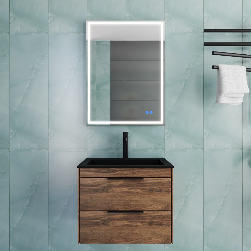 База под раковину Vincea  Chiara 2D 600 подвесная, 2 выкатных ящика soft-close, C.Oak