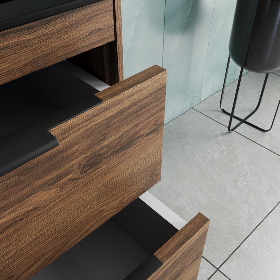 База под раковину Vincea  Chiara 2D 600 подвесная, 2 выкатных ящика soft-close, C.Oak