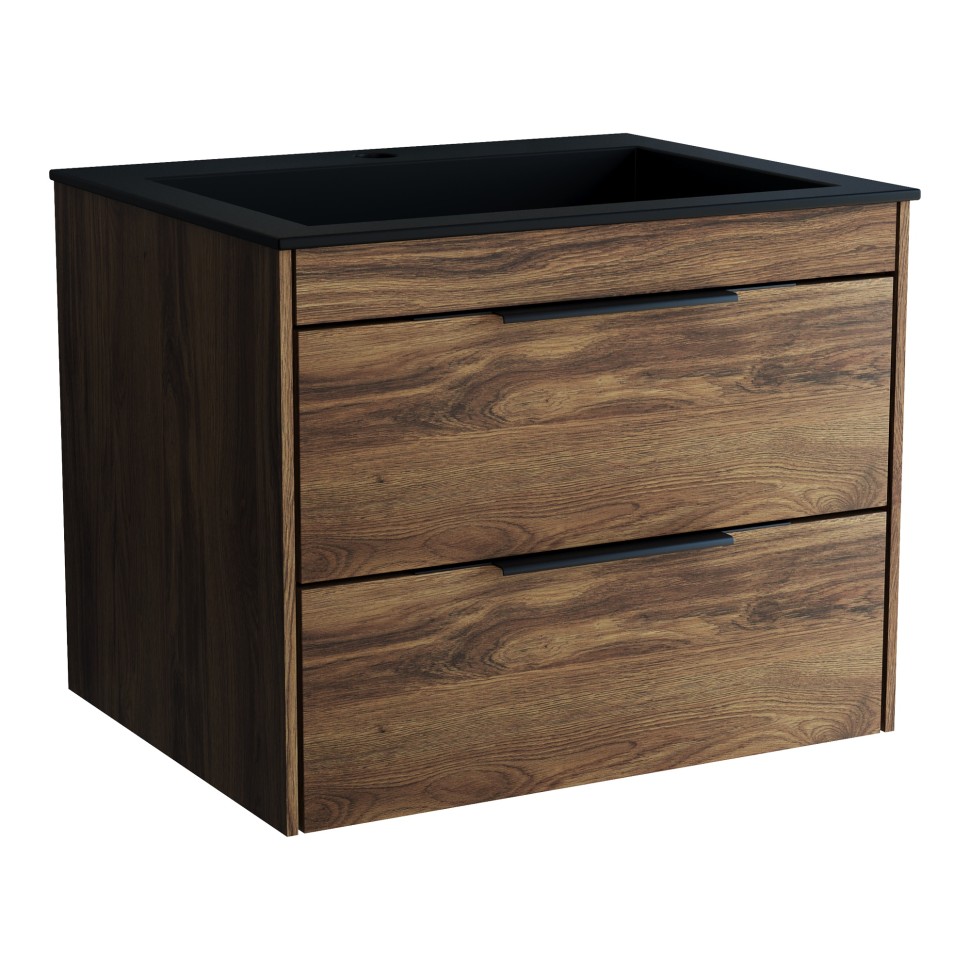 База под раковину Vincea  Chiara 2D 600 подвесная, 2 выкатных ящика soft-close, C.Oak