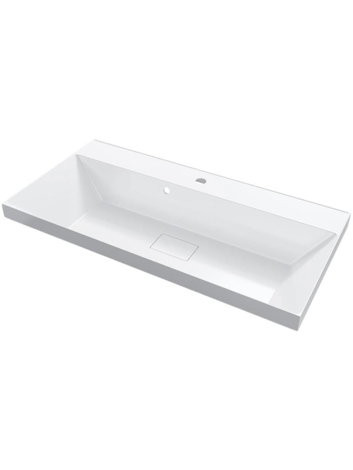Раковина для ванной 90 см, Uperwood Classic New, белая глянцевая, с накладкой для слива