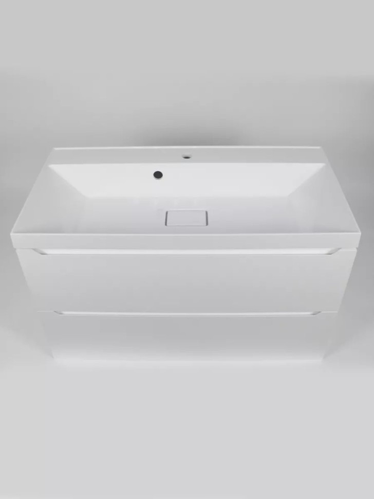 Раковина для ванной 90 см, Uperwood Classic New, белая глянцевая, с накладкой для слива