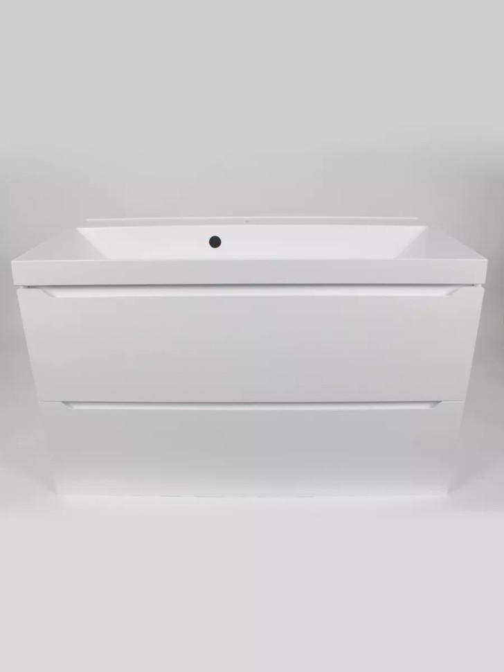 Раковина для ванной 90 см, Uperwood Classic New, белая глянцевая, с накладкой для слива